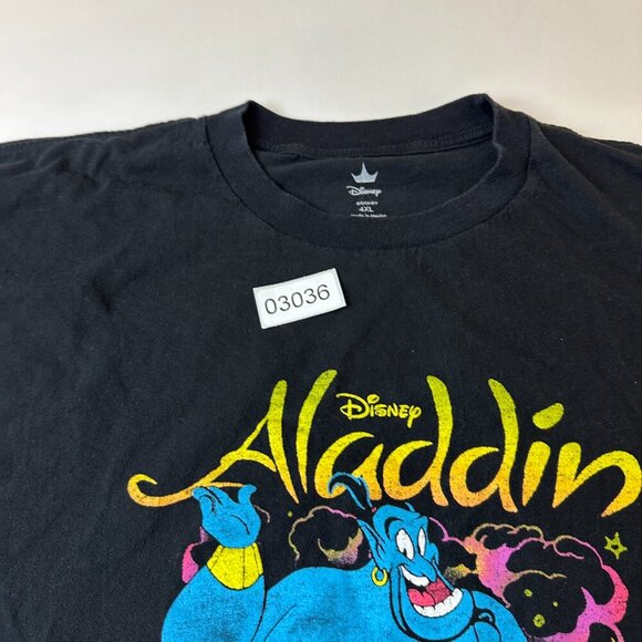 Disney Aladdin Shirt Mens 4XL Black Genie Graphic Tee Movie Cartoon Magic Lamp - Picture 2 of 9